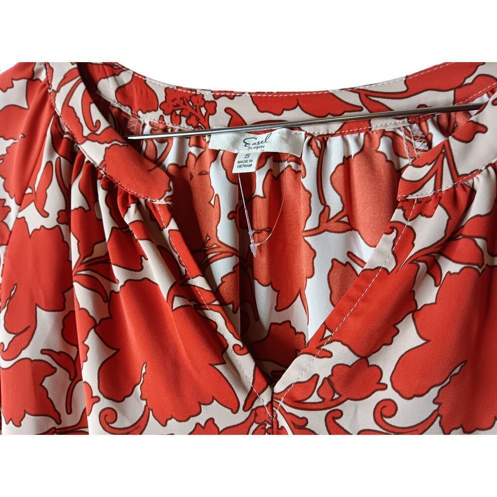 New Easel Oversized Red Floral Boho Dress Women’s Small Cottagecore - Picture 8 of 15